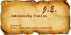 Jablonszky Evelin névjegykártya